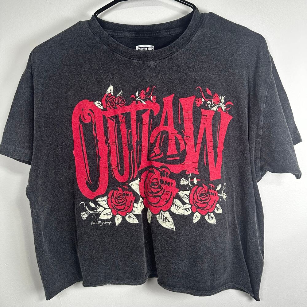 Country Deep 'Outlaw' Oversized Cutoff Tee